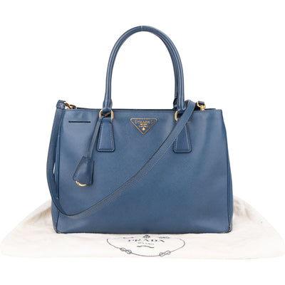 Prada Blue Saffiano Leather Galleria Handbag