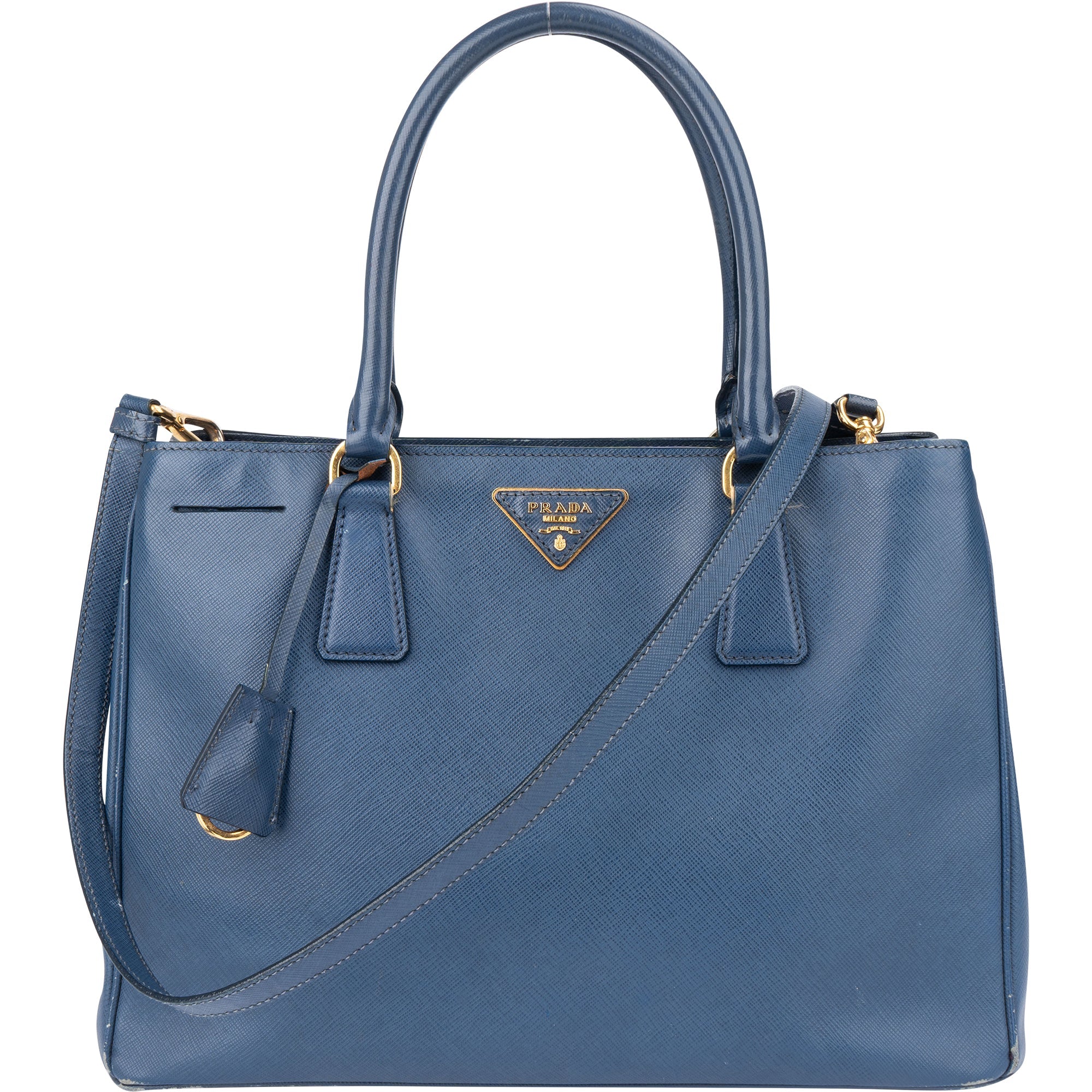 Prada Blue Saffiano Leather Galleria Handbag