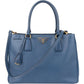 Prada Blue Saffiano Leather Galleria Handbag