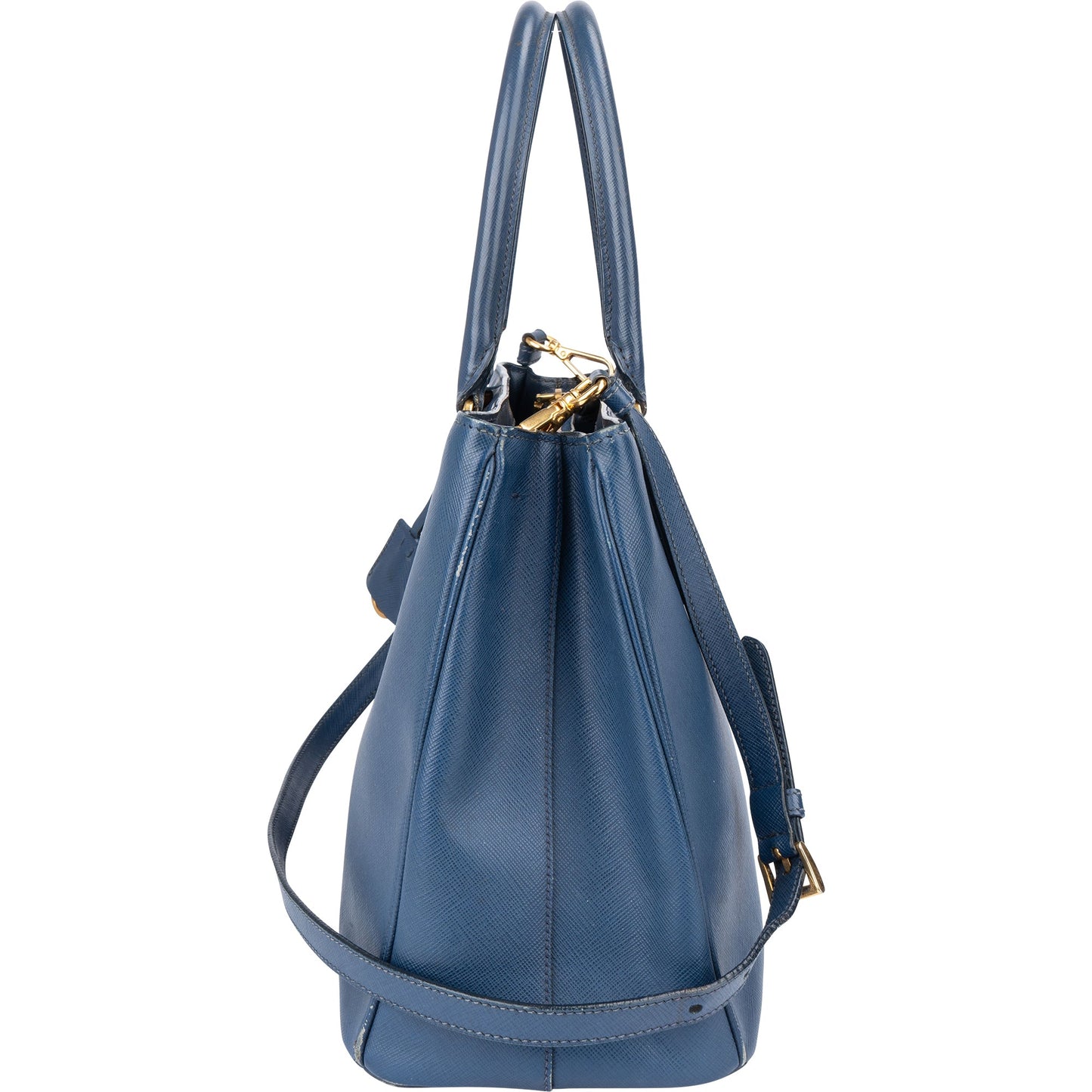 Prada Blue Saffiano Leather Galleria Handbag