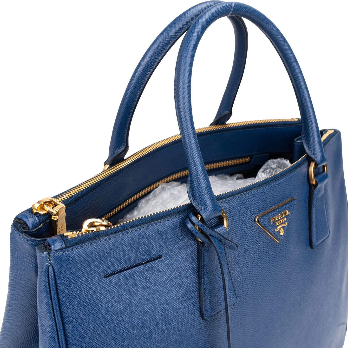 Prada Blue Saffiano Leather Galleria Handbag