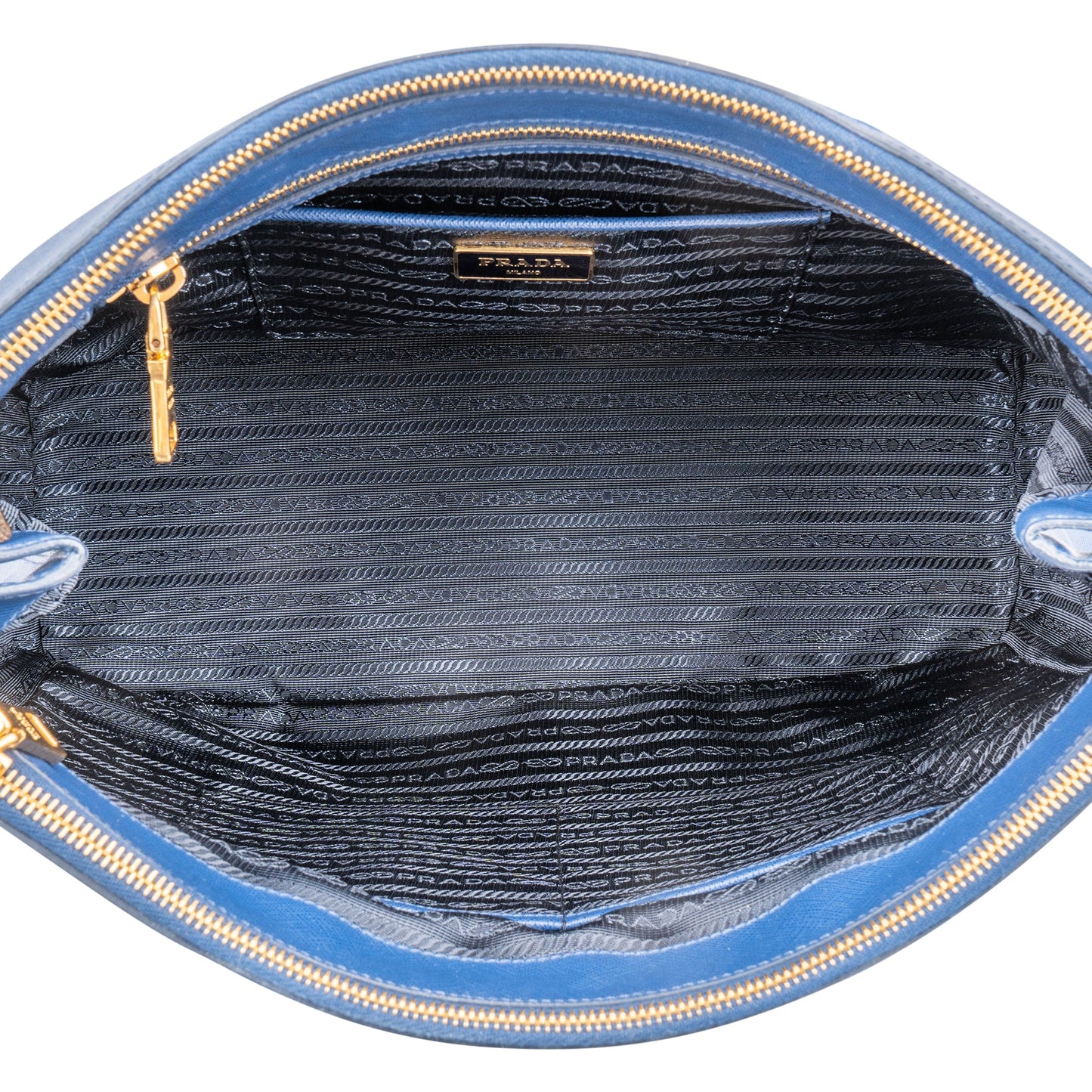 Prada Blue Saffiano Leather Galleria Handbag