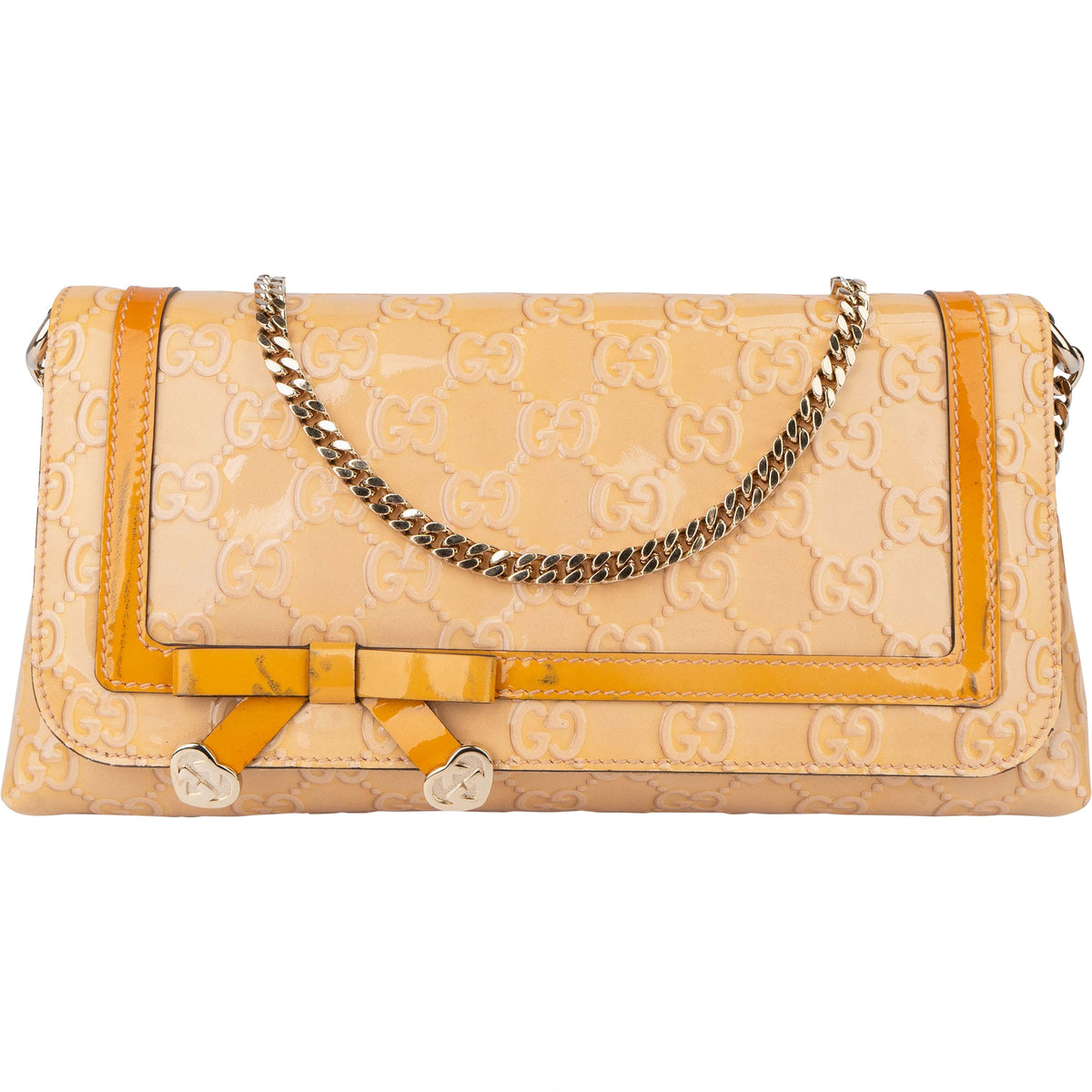 Gucci Patent Leather Heart Shoulder Flap Bag