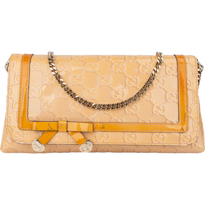 Gucci Patent Leather Heart Shoulder Flap Bag