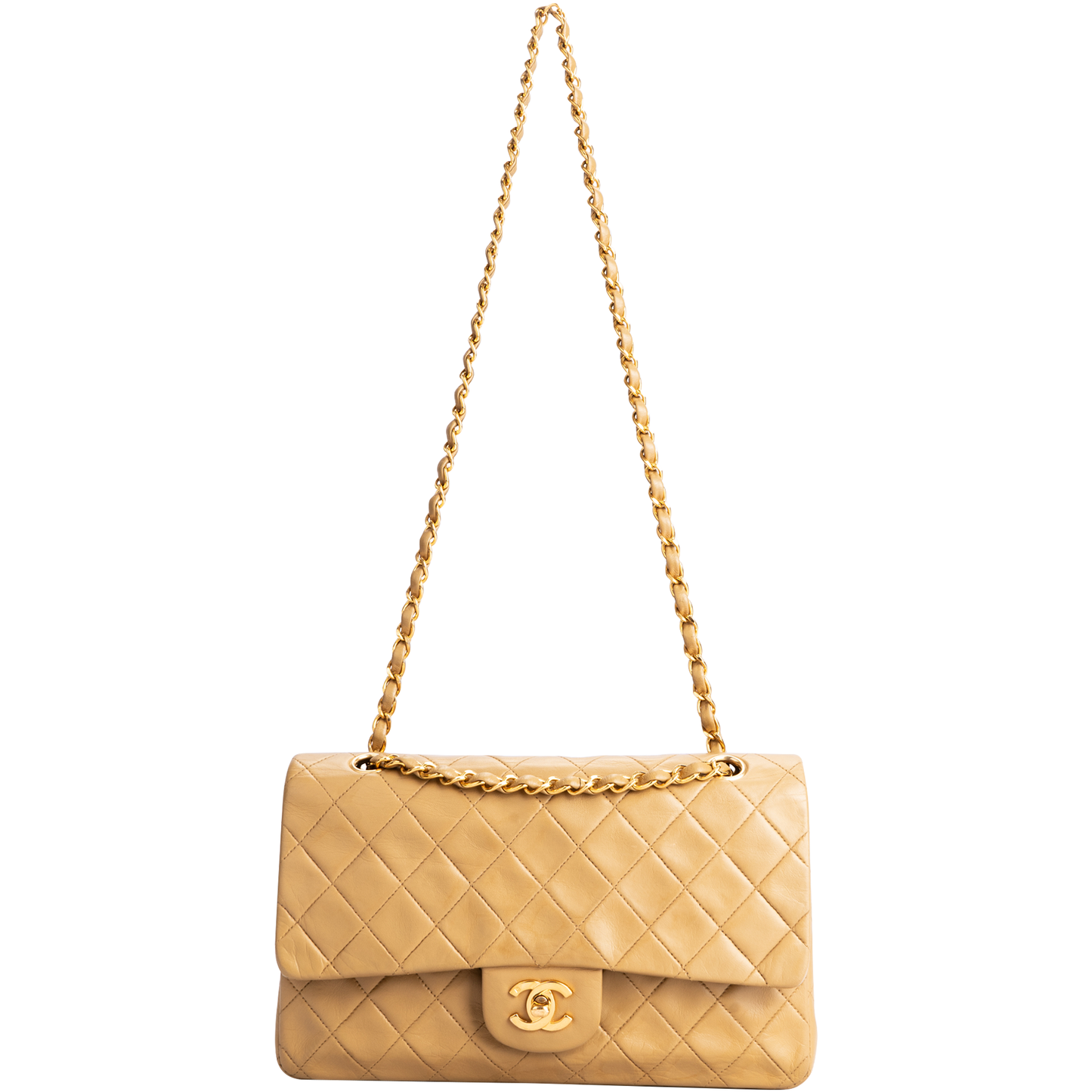 Chanel Quilted Lambskin 24K Gold Medium Double Flap Bag