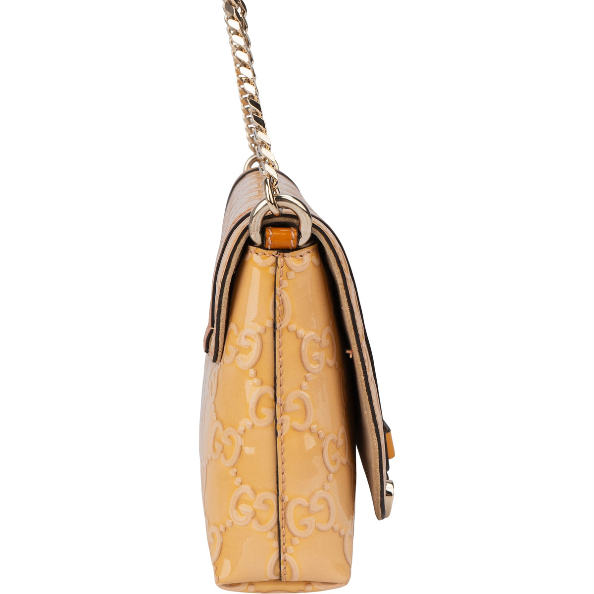 Gucci Patent Leather Heart Shoulder Flap Bag