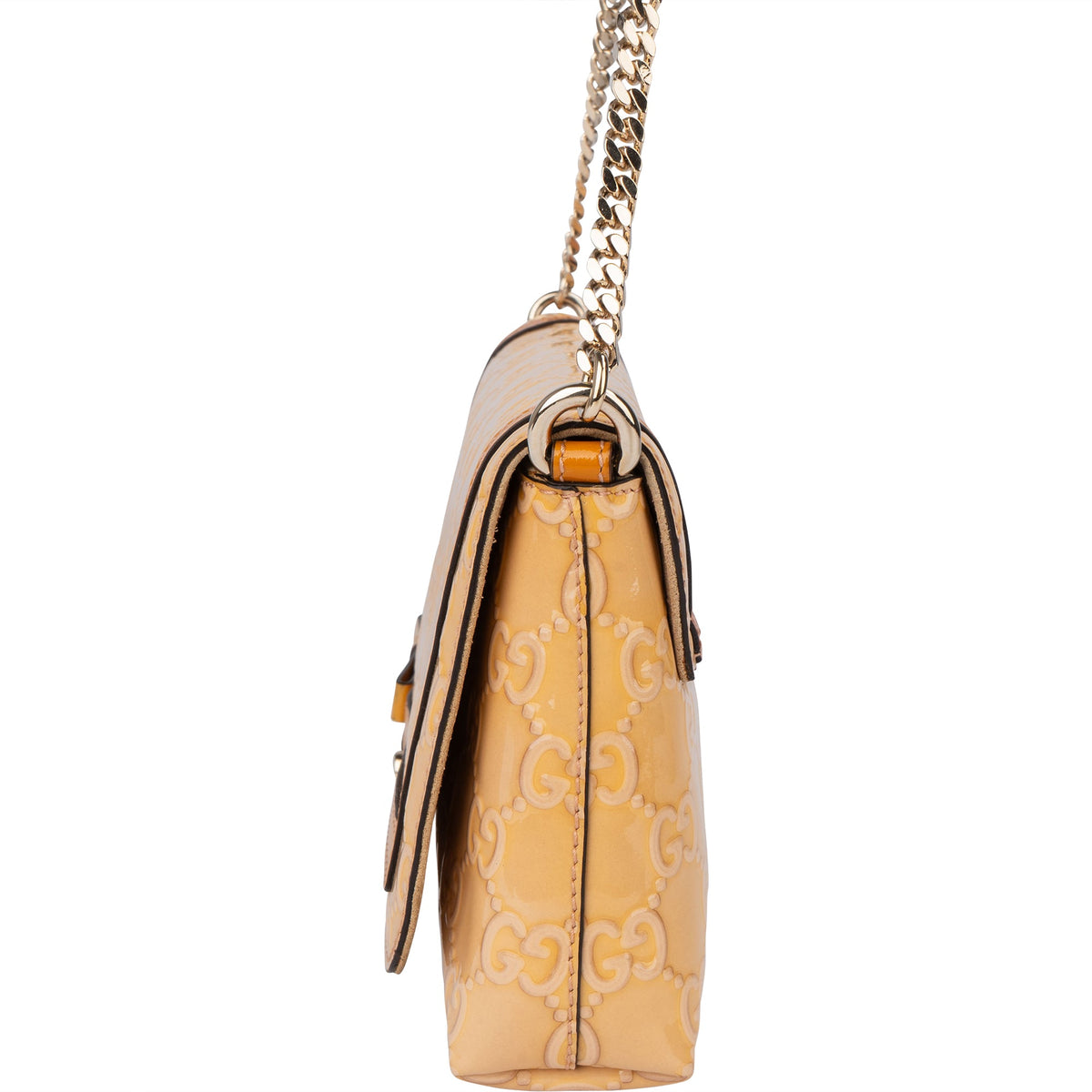 Gucci Patent Leather Heart Shoulder Flap Bag