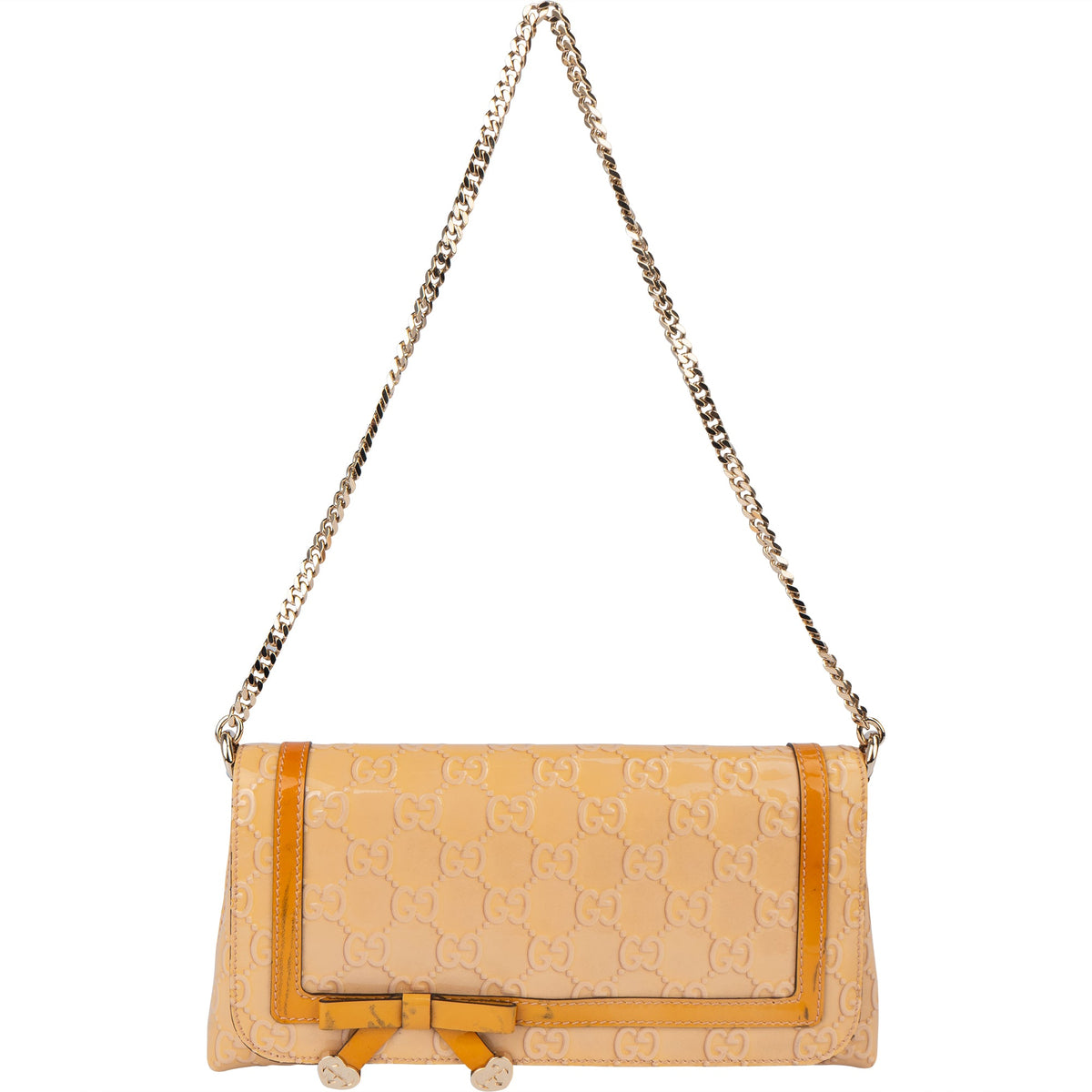 Gucci Patent Leather Heart Shoulder Flap Bag