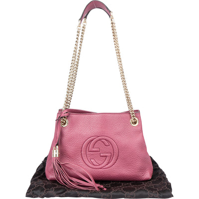 Gucci Leather GG Soho Crossbody Bag