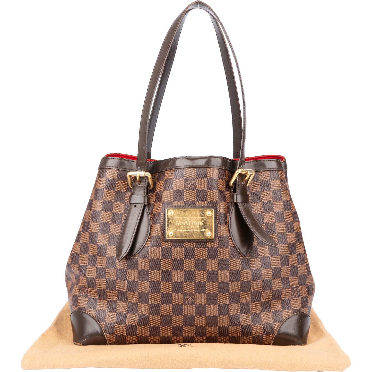Louis Vuitton Damier Ebene Monogram Hamptstead MM Handbag