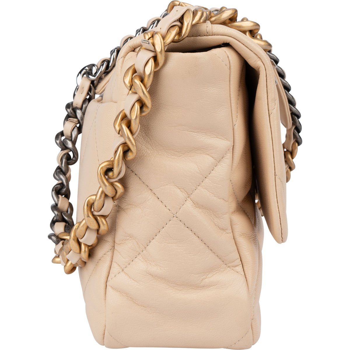 Chanel 19 Single Flap aus gestepptem Leder – Ansicht 3