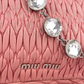 Pochette à rabat en cristal matelassé Miu Miu Nappa