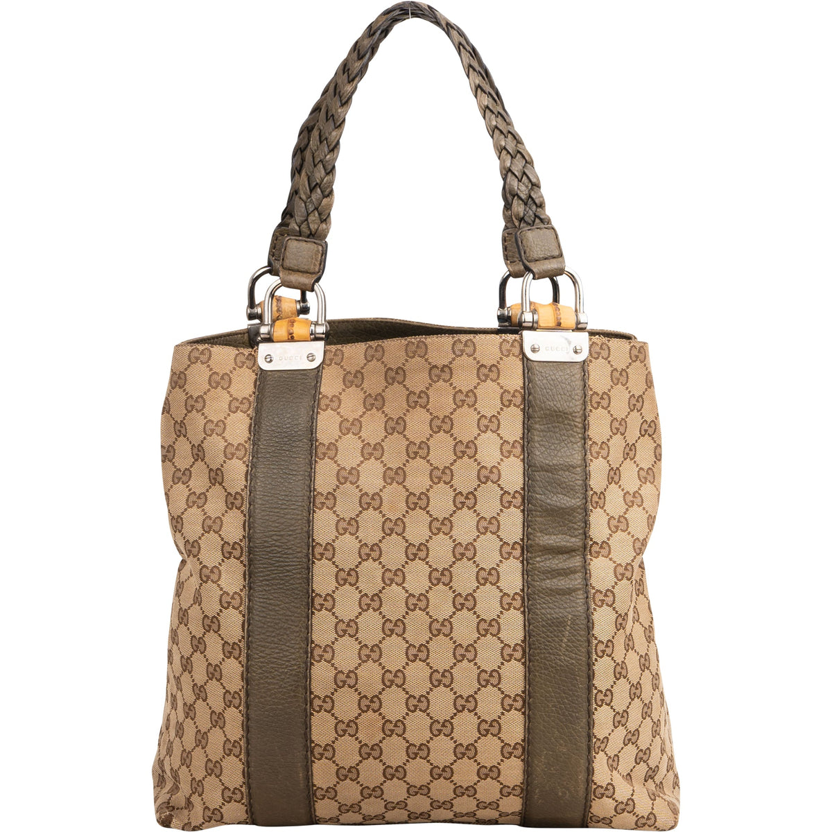 Gucci GG Monogram Bamboo Handbag