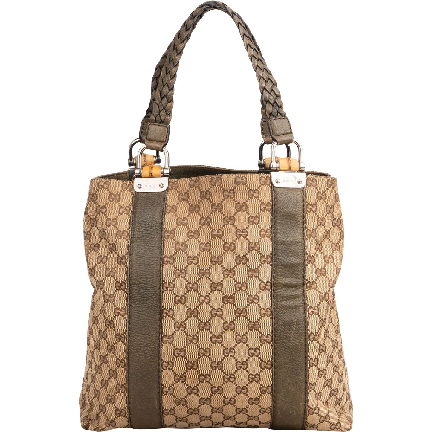 Gucci GG Monogram Bamboo Handbag