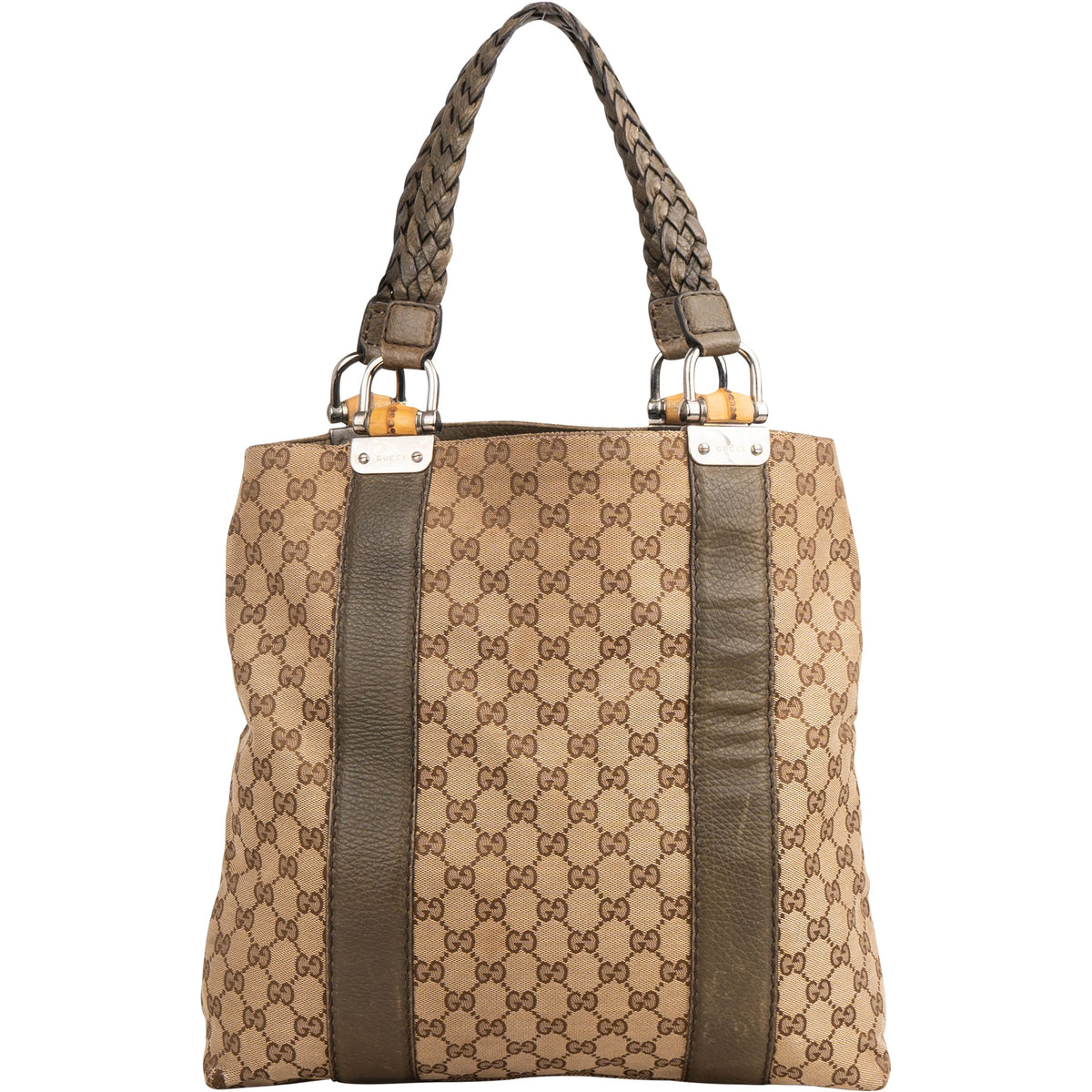 Gucci GG Monogram Bamboo Handbag