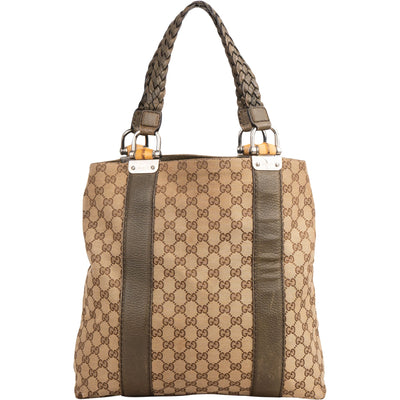 Gucci GG Monogram Bamboo Handbag