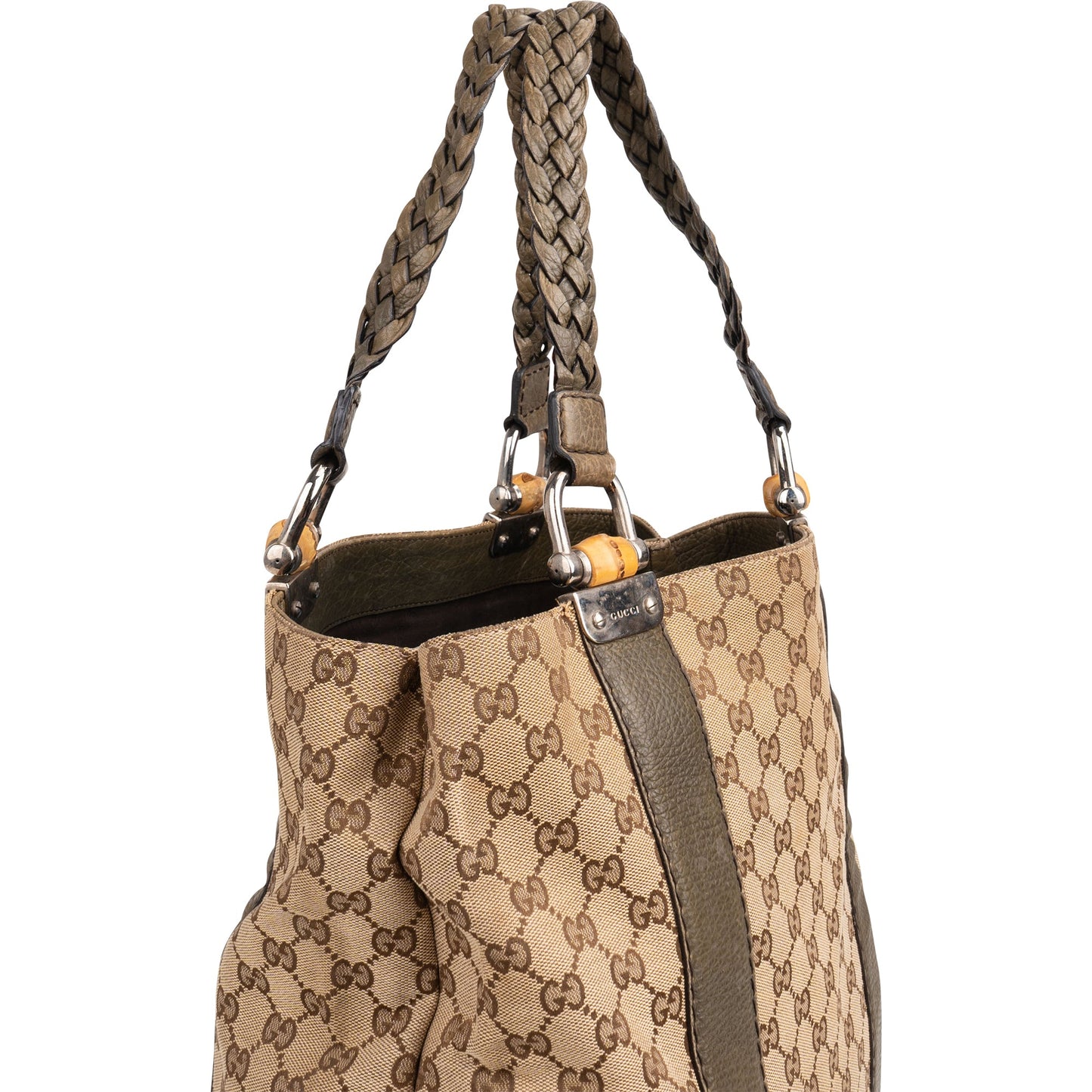 Gucci GG Monogram Bamboo Handbag