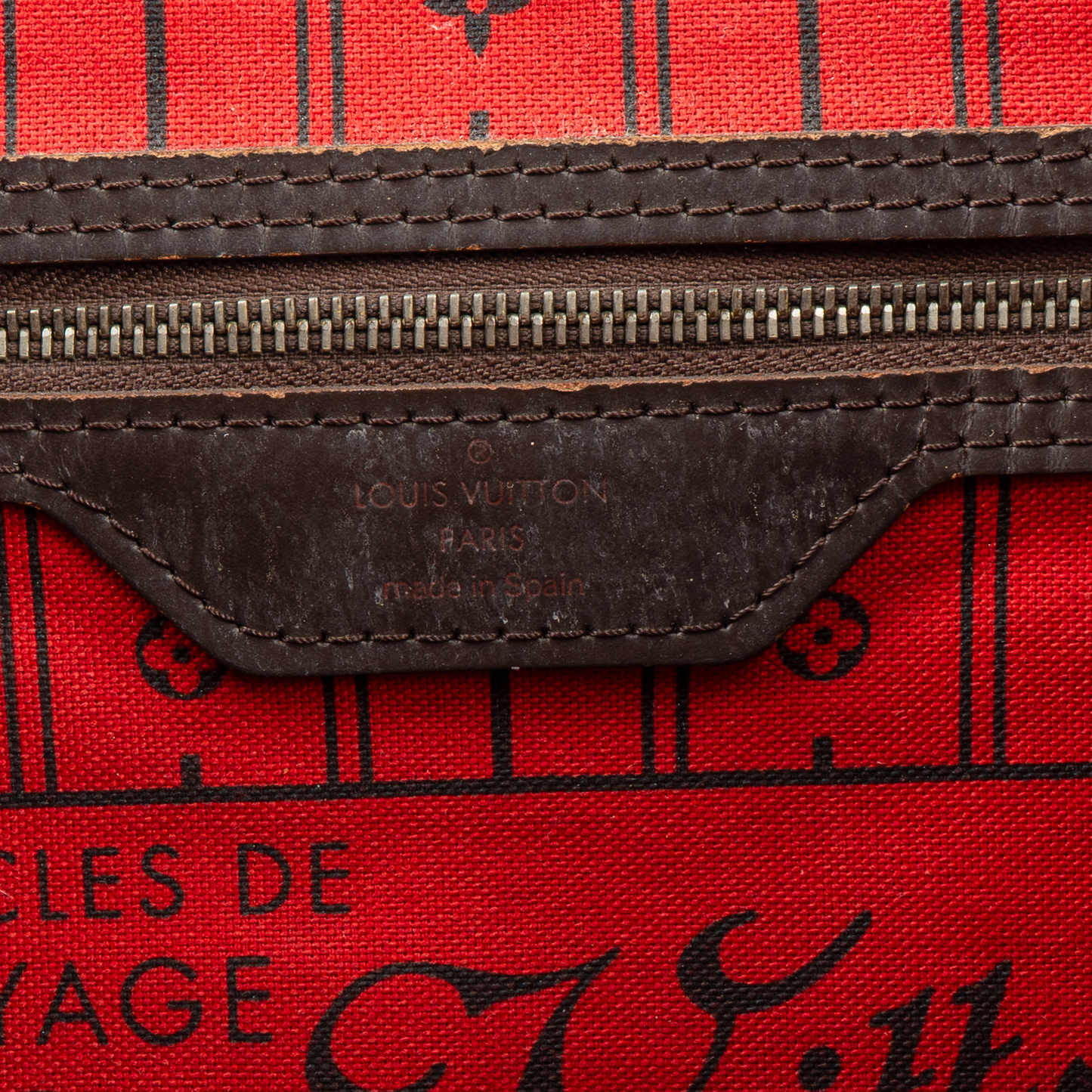 Louis Vuitton Damier Ebene Monogram Neverfull MM Shopper Shoulder Bag