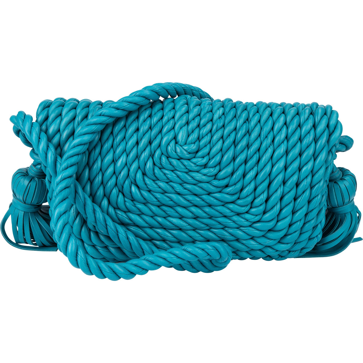 Bottega Veneta Braided Blue Leather Torchon Crossbody Bag