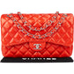 Chanel Quilted Lambskin Palladium Jumbo Double Flap Crossbody Bag