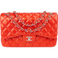 Chanel Quilted Lambskin Palladium Jumbo Double Flap Crossbody Bag
