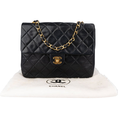 Chanel Quilted Lambskin 24K Gold Single Flap Crossbody Bag