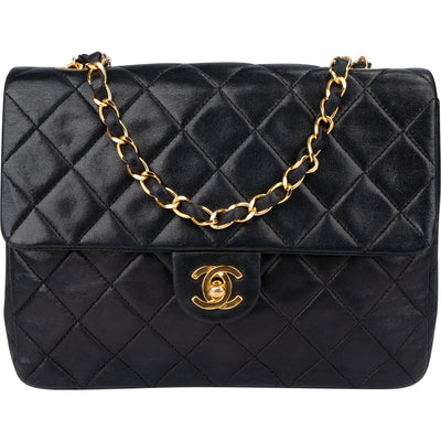 Chanel Quilted Lambskin 24K Gold Single Flap Crossbody Bag