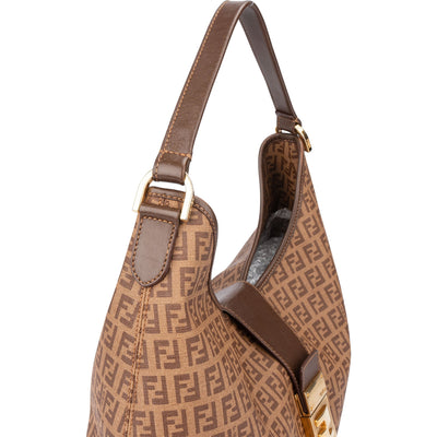 Fendi Canvas FF Monogram Hobo Bag