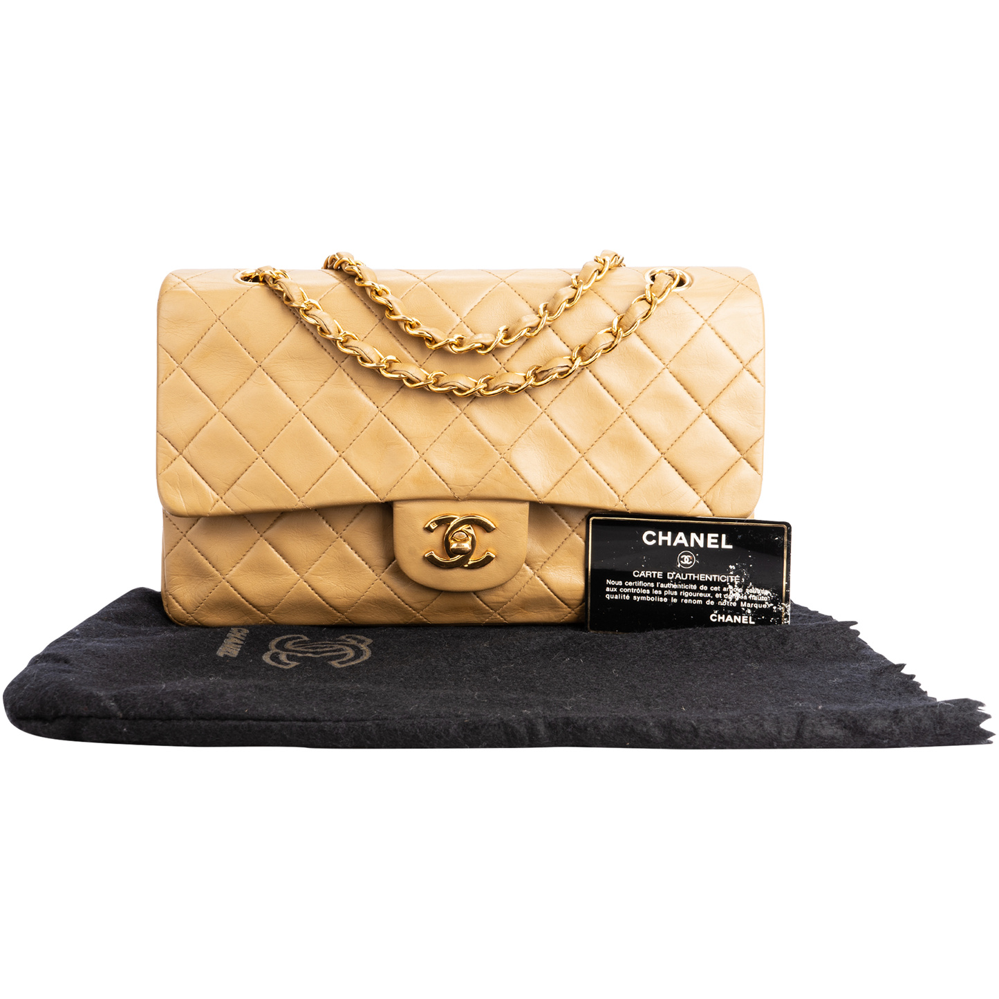 Chanel Quilted Lambskin 24K Gold Medium Double Flap Bag