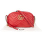 Gucci Red Leather Marmont GG Crossbody Bag