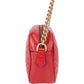 Gucci Red Leather Marmont GG Crossbody Bag