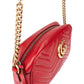 Gucci Red Leather Marmont GG Crossbody Bag