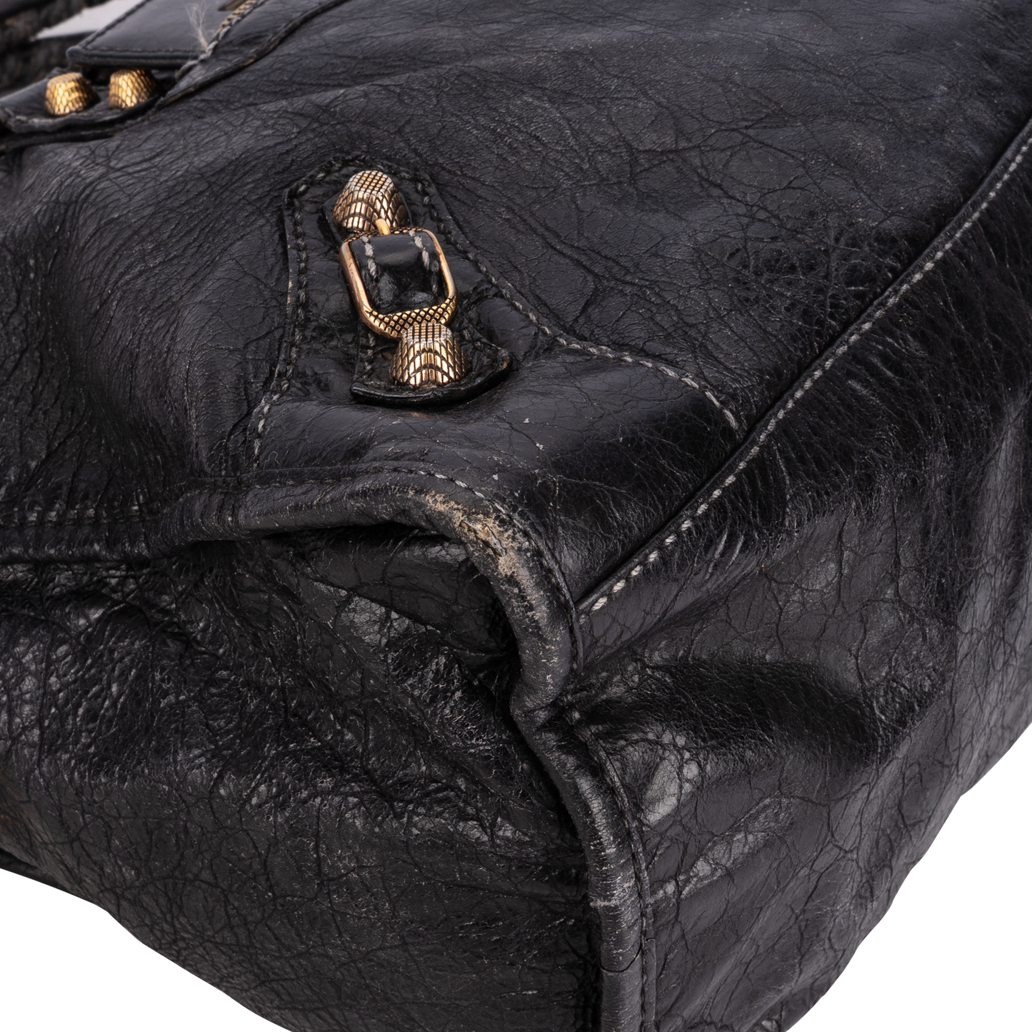 Balenciaga Black Leather Classic City Shoulder Bag