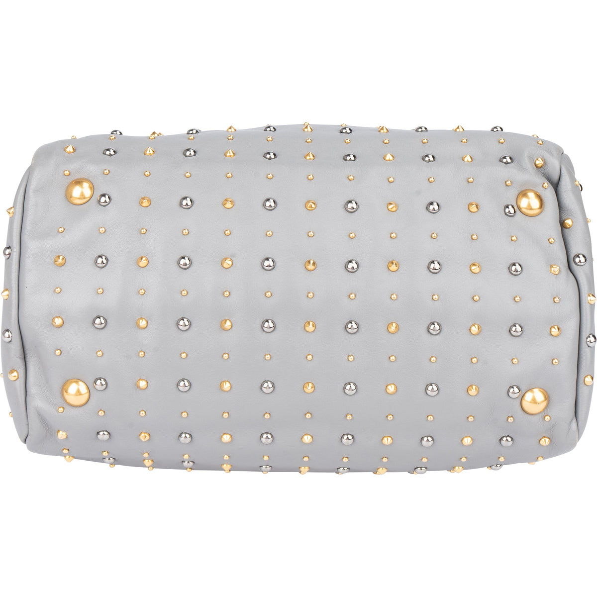 Miu Miu Rivets aus grauem zweifarbigem Leder – Ansicht 8