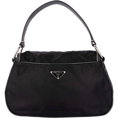Prada Black Nylon Triangle Shoulder Bag