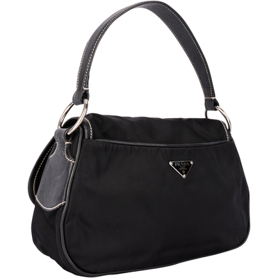Prada Black Nylon Triangle Shoulder Bag