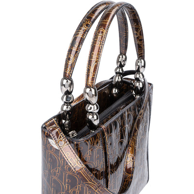 Christian Dior Patent Leather Oblique Monogram Maris Handbag
