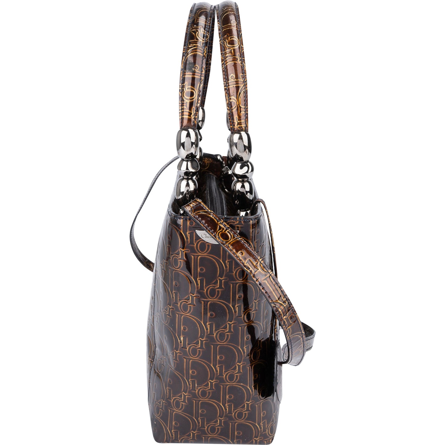 Christian Dior Patent Leather Oblique Monogram Maris Handbag