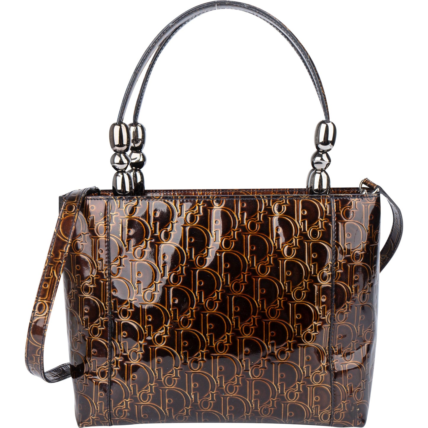 Christian Dior Patent Leather Oblique Monogram Maris Handbag