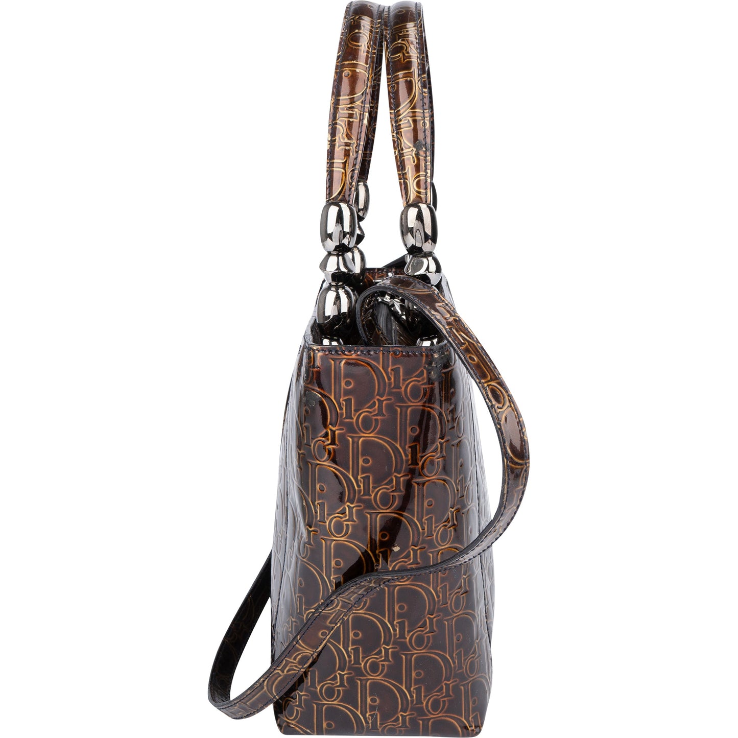 Christian Dior Patent Leather Oblique Monogram Maris Handbag