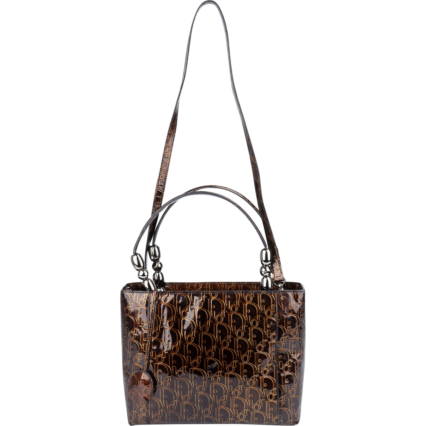 Christian Dior Patent Leather Oblique Monogram Maris Handbag