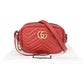 Gucci Red Leather GG Marmont Crossbody Bag