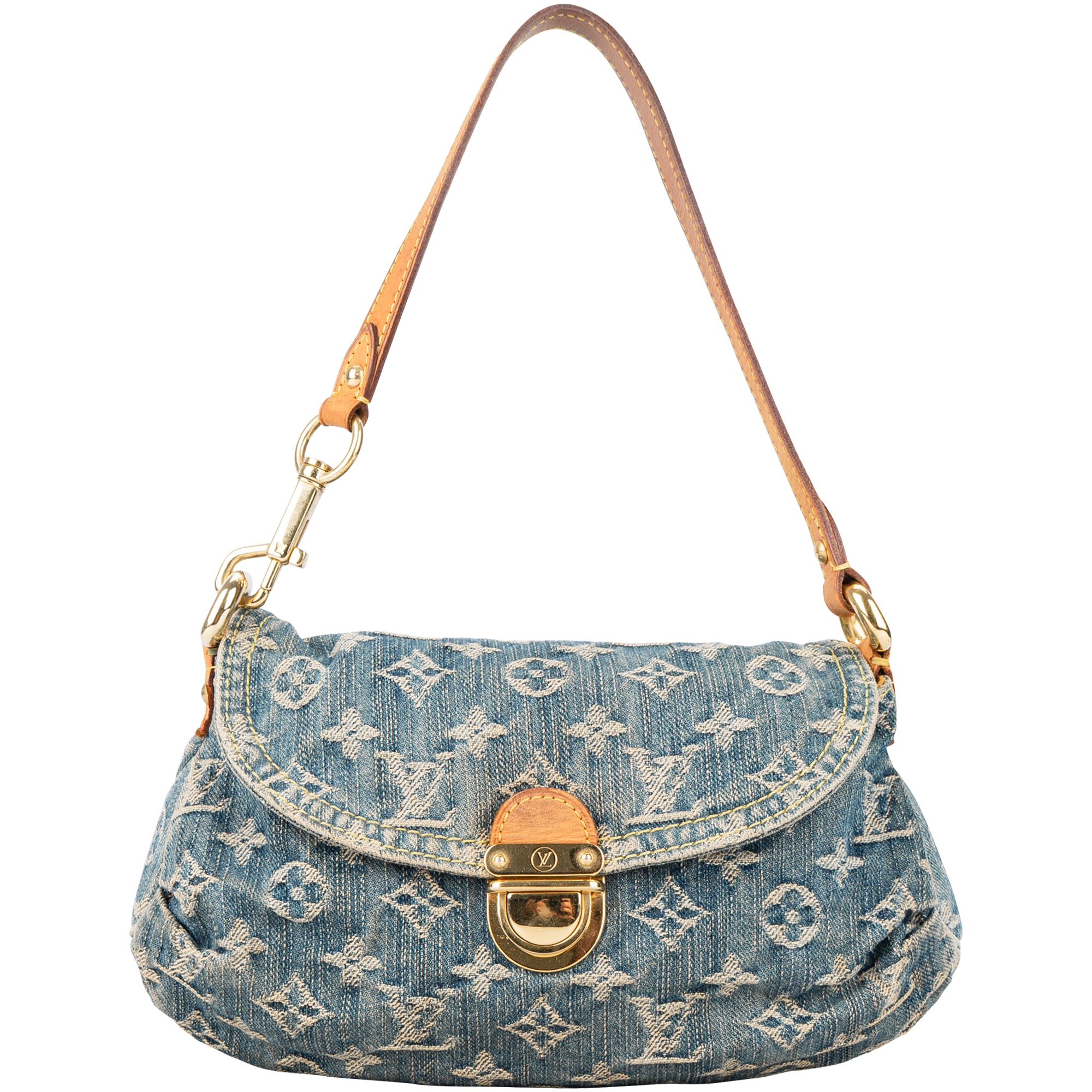 Louis Vuitton Denim Monogram Mini Pleaty Shoulder Bag