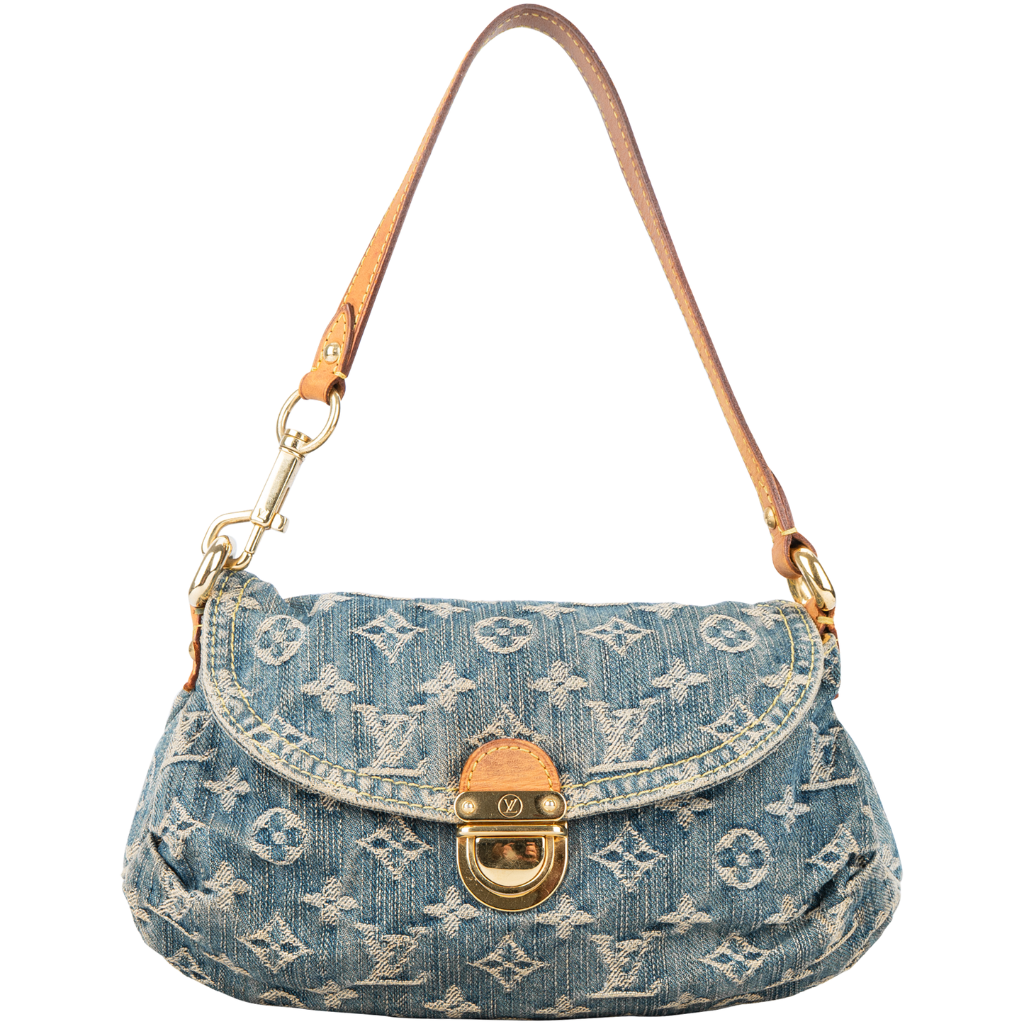 Louis Vuitton Denim Monogram Mini Pleaty Shoulder Bag