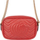 Gucci Red Leather GG Marmont Crossbody Bag