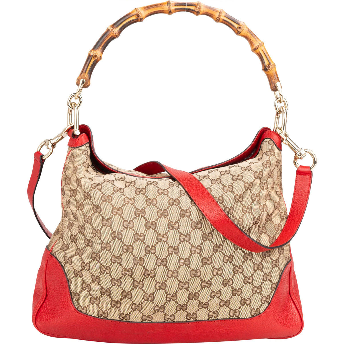 Gucci GG Monogram Bamboo Handbag