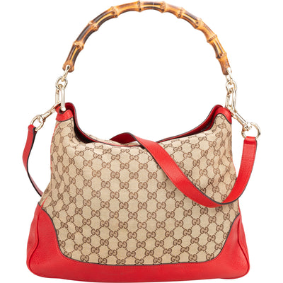 Gucci GG Monogram Bamboo Handbag