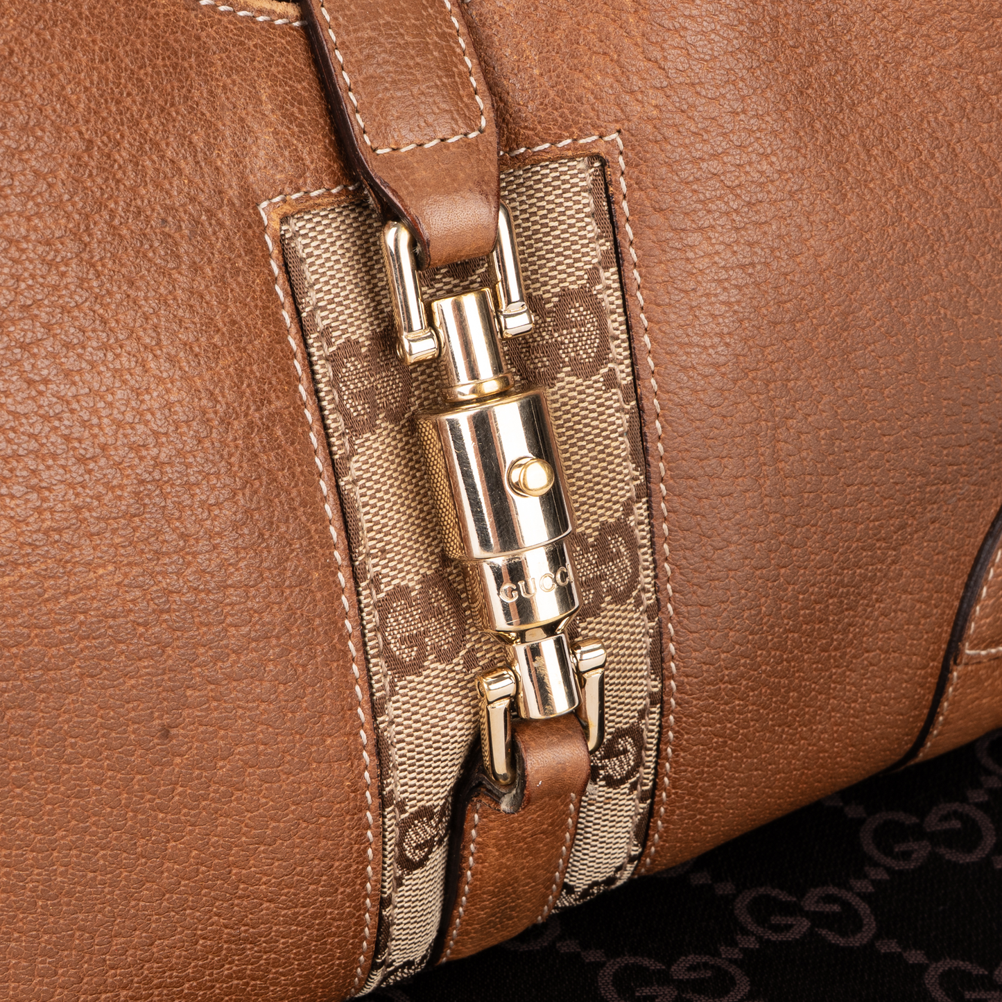 Gucci GG Monogram Leather Jackie Shoulder Bag