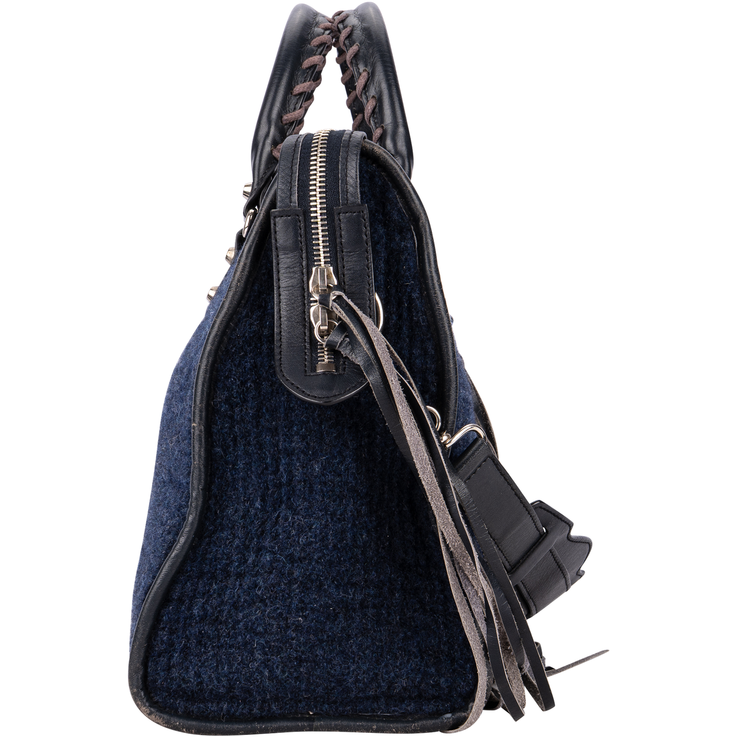 Balenciaga Felt Navy The City Medium Handbag