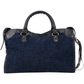 Balenciaga Felt Navy The City Medium Handbag